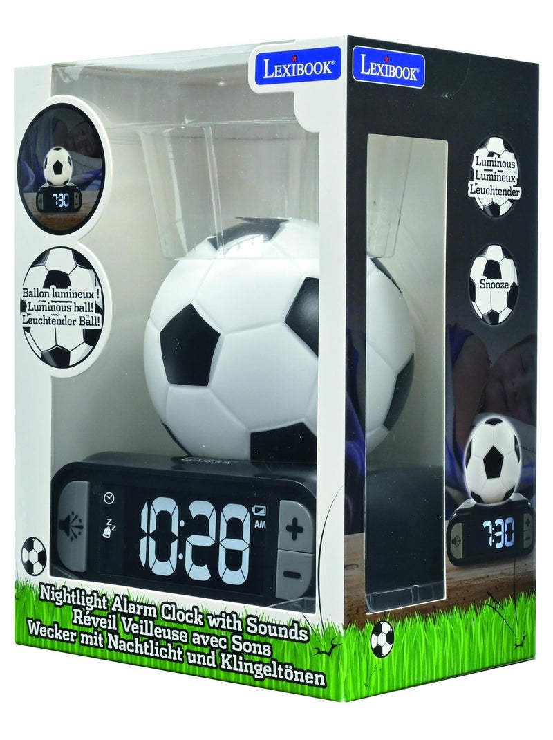 Sveglia digitale con luce notturna 3D e effetti sonori del calcio Bianco - Kiabi