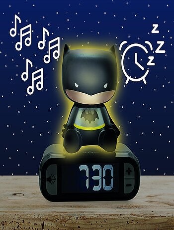 Sveglia digitale con luce notturna 3D ed effetti sonori di Batman