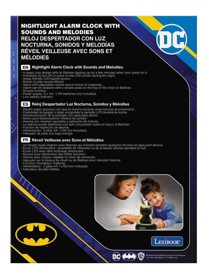 Sveglia digitale con luce notturna 3D ed effetti sonori di Batman Nero - Kiabi