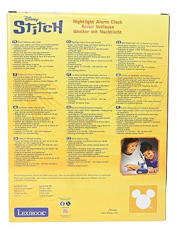 Sveglia digitale con luce notturna 3D Stitch ed effetti sonori