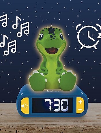 Sveglia digitale con luce notturna dei dinosauri in 3D ed effetti sonori