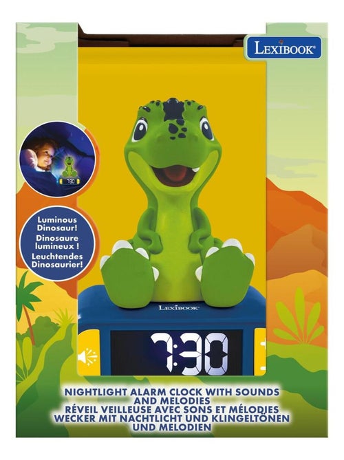 Sveglia digitale con luce notturna dei dinosauri in 3D ed effetti sonori - Kiabi