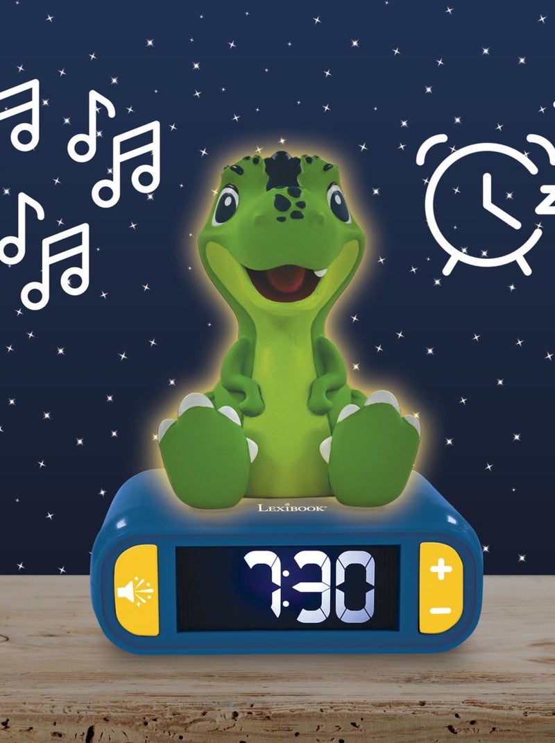 Sveglia digitale con luce notturna dei dinosauri in 3D ed effetti sonori Verde - Kiabi