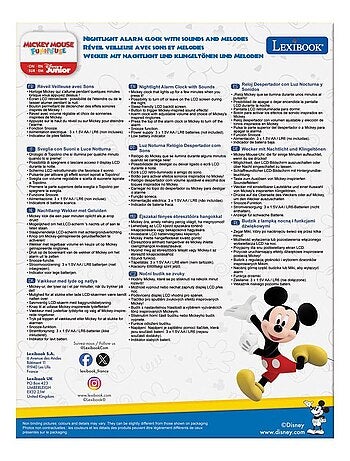 Sveglia digitale con luce notturna di Topolino in 3D ed effetti sonori