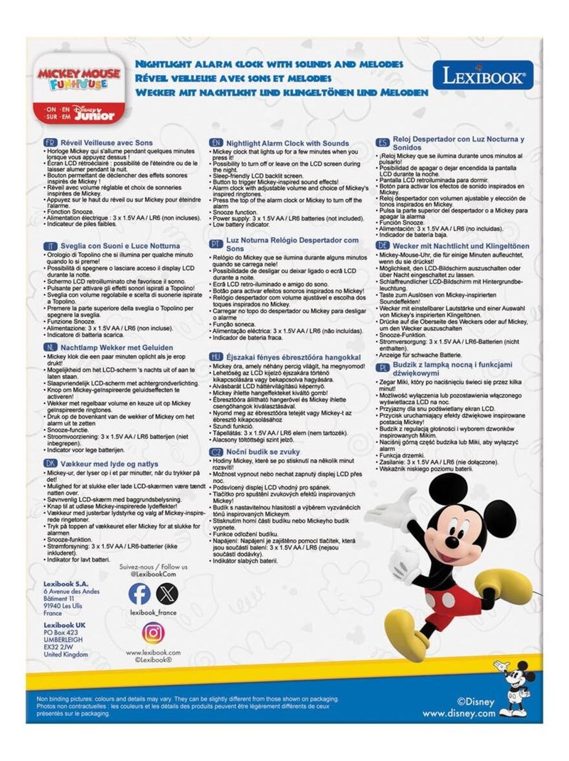 Sveglia digitale con luce notturna di Topolino in 3D ed effetti sonori Blu - Kiabi