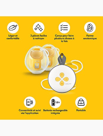 Swing Maxi™ - Tiralatte Elettrico Doppio Hands-free - Compatto, a mani libere, leggero, ultra