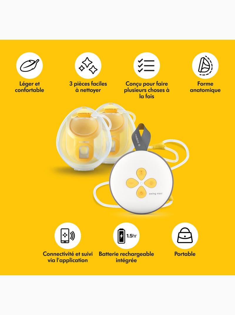Swing Maxi™ - Tiralatte Elettrico Doppio Hands-free - Compatto, a mani libere, leggero, ultra Trasparente - Kiabi