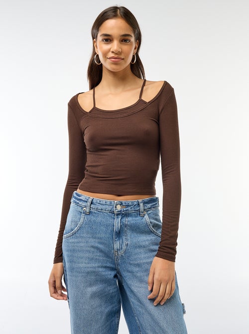 T-shirt - Canotta effetto 2 in 1 - Kiabi