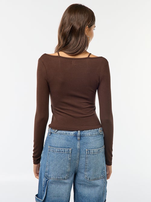 T-shirt - Canotta effetto 2 in 1 - Kiabi