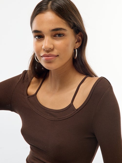 T-shirt - Canotta effetto 2 in 1 - Kiabi