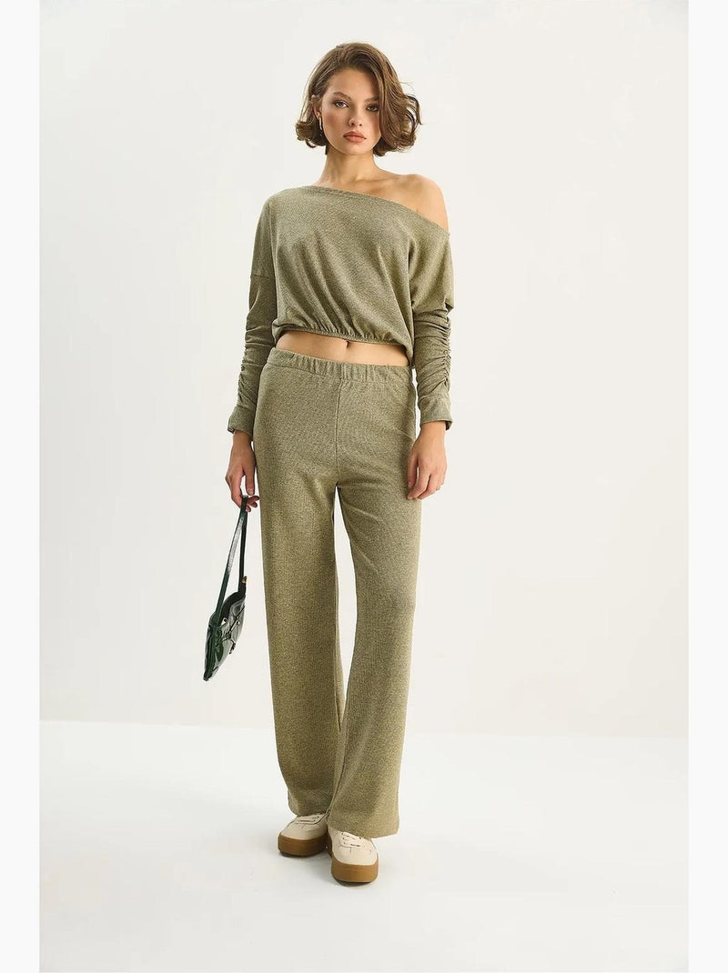 T-shirt - set due pezzi con pantaloni lucci Verde scuro - Kiabi
