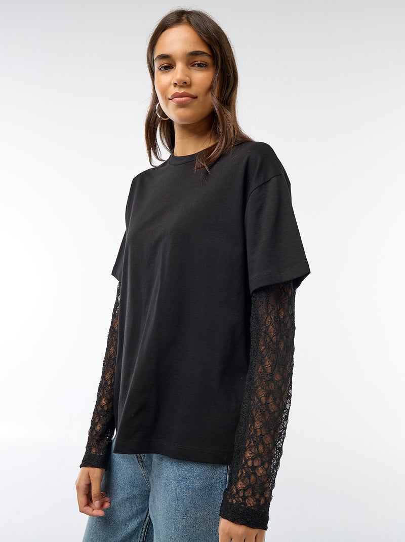 Vestito Midi Stampato Con Cintura E Bottoni A Pressione - Nero