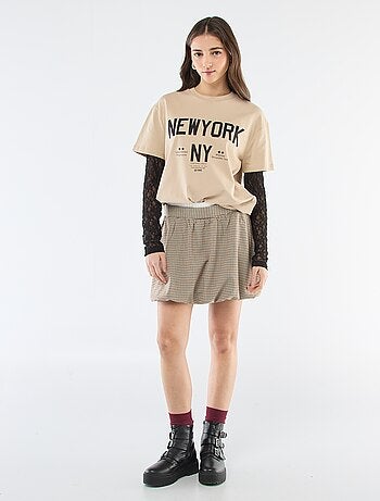 T-shirt 2-in-1 con pizzo