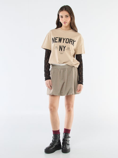 T-shirt 2-in-1 con pizzo - Kiabi