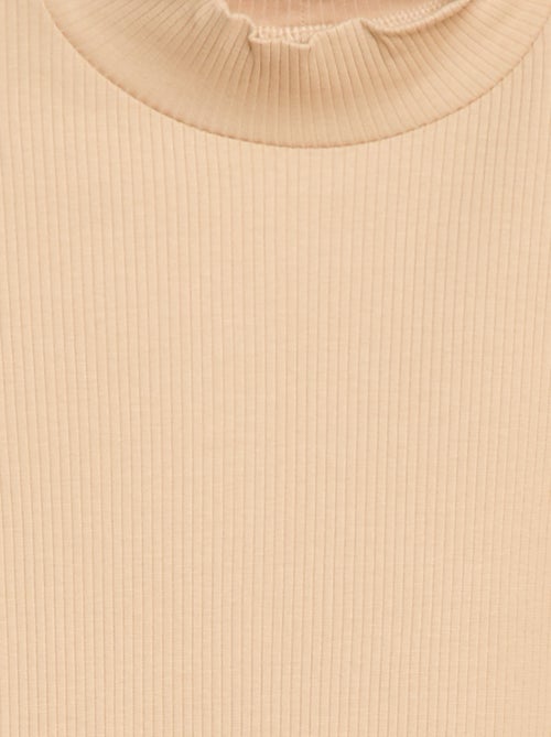 T-shirt a collo alto a coste - Kiabi