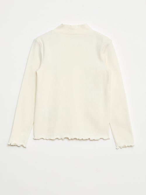 T-shirt a collo alto a coste - Kiabi