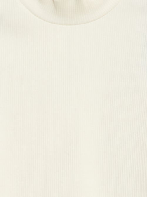 T-shirt a collo alto a coste - Kiabi