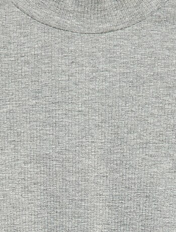 T-shirt a collo alto a coste