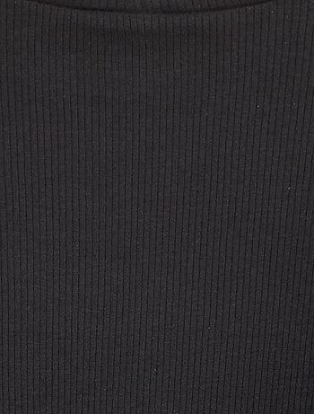 T-shirt a collo alto a coste