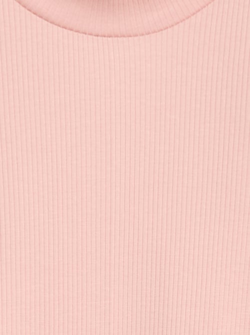 T-shirt a collo alto a coste - Kiabi