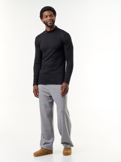 T-shirt a collo alto a costine e a maniche lunghe - Kiabi