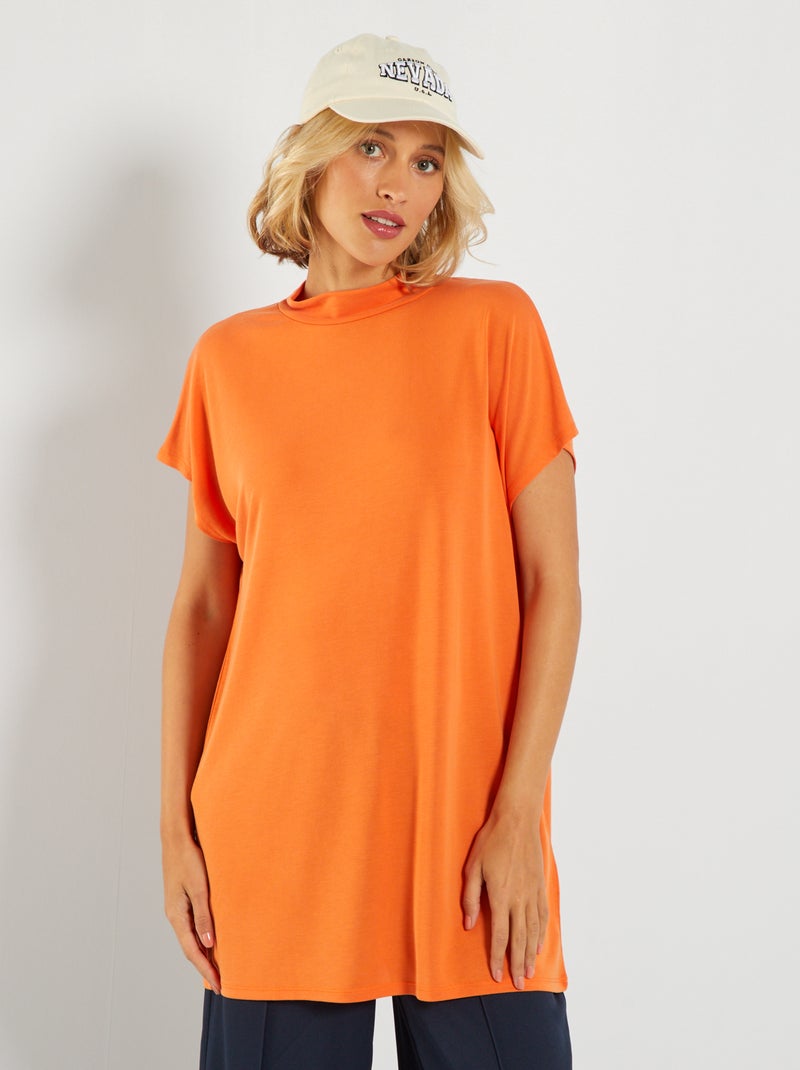 T-shirt a collo alto Arancione - Kiabi