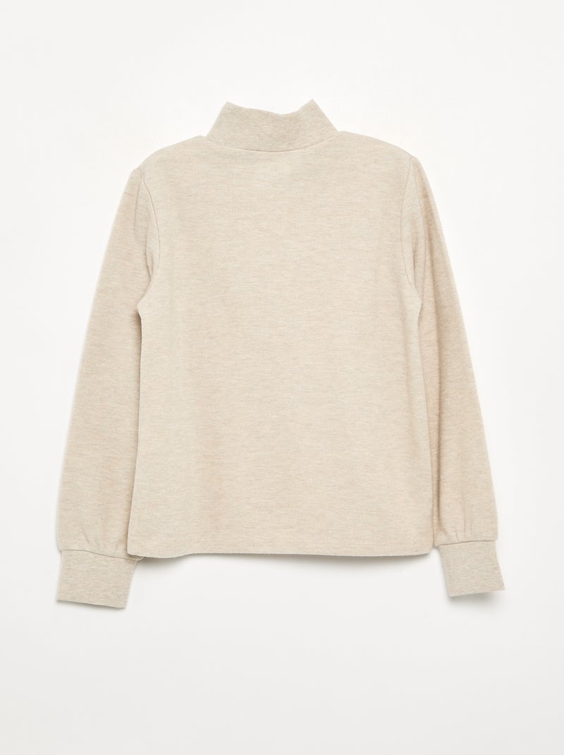 T-shirt a collo alto Bianco Ecru - Kiabi