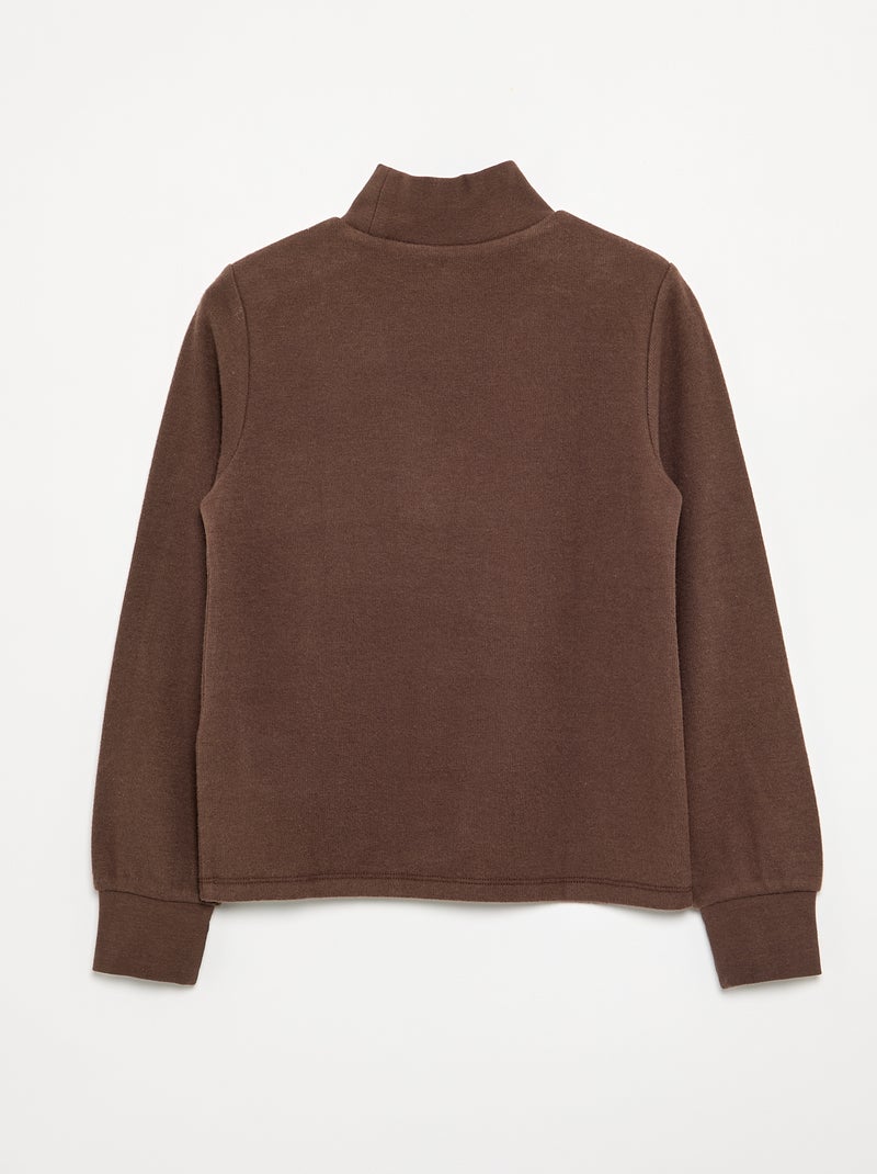 T-shirt a collo alto Marrone - Kiabi