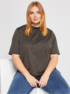 Taglie forti donna - T-shirt a collo alto - Kiabi