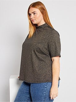 Taglie forti donna - T-shirt a collo alto - Kiabi