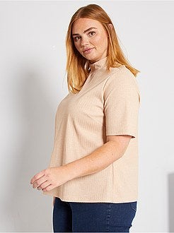 Taglie forti donna - T-shirt a collo alto - Kiabi