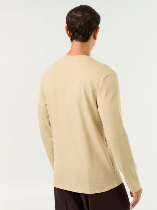 T-shirt a collo tunisino a maniche lunghe - Kiabi T-shirt a collo tunisino a maniche lunghe - Kiabi