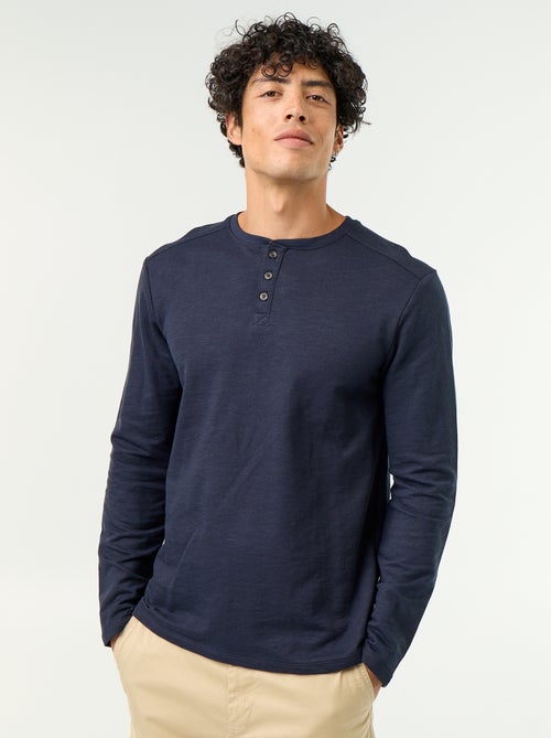 T-shirt a collo tunisino a maniche lunghe - Kiabi
