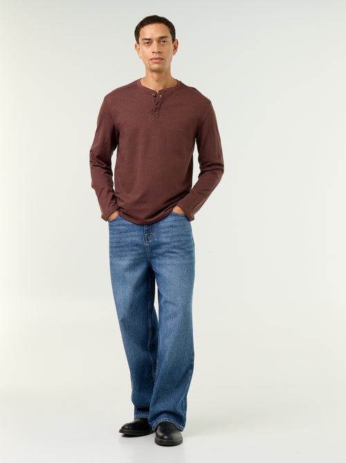T-shirt a collo tunisino a maniche lunghe - Kiabi T-shirt a collo tunisino a maniche lunghe - Kiabi