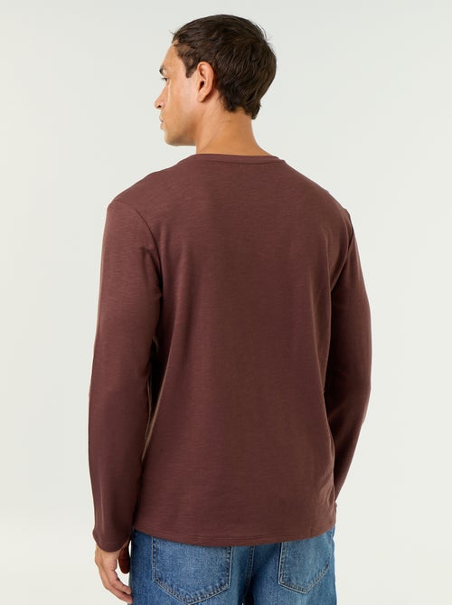 T-shirt a collo tunisino a maniche lunghe - Kiabi T-shirt a collo tunisino a maniche lunghe - Kiabi