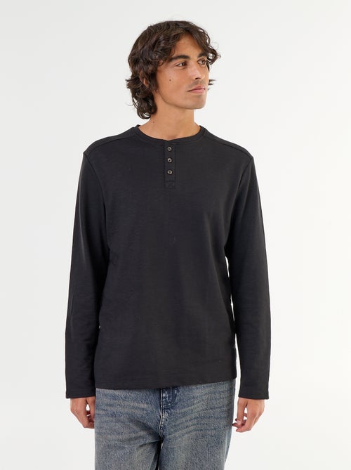 T-shirt a collo tunisino a maniche lunghe - Kiabi T-shirt a collo tunisino a maniche lunghe - Kiabi