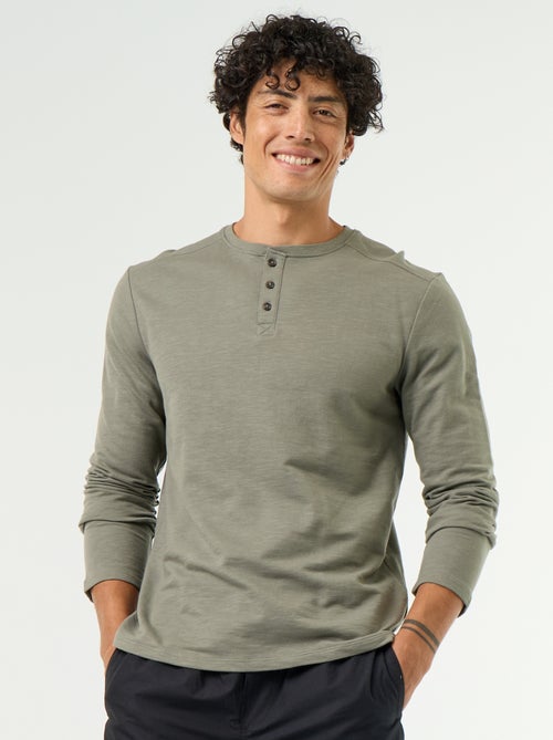 T-shirt a collo tunisino a maniche lunghe - Kiabi