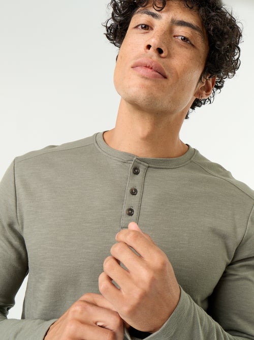 T-shirt a collo tunisino a maniche lunghe - Kiabi