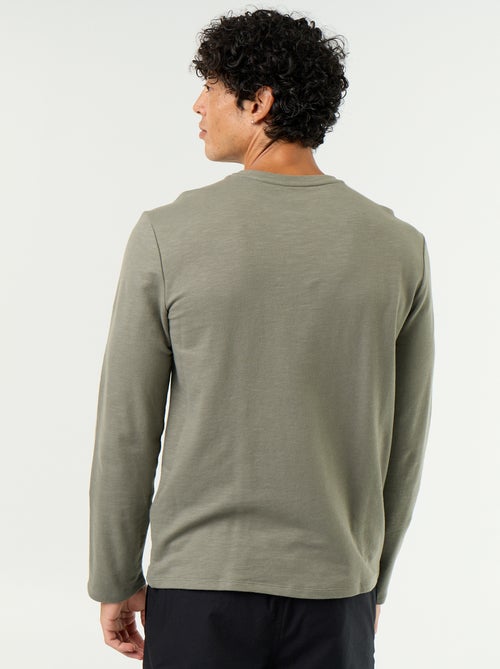 T-shirt a collo tunisino a maniche lunghe - Kiabi