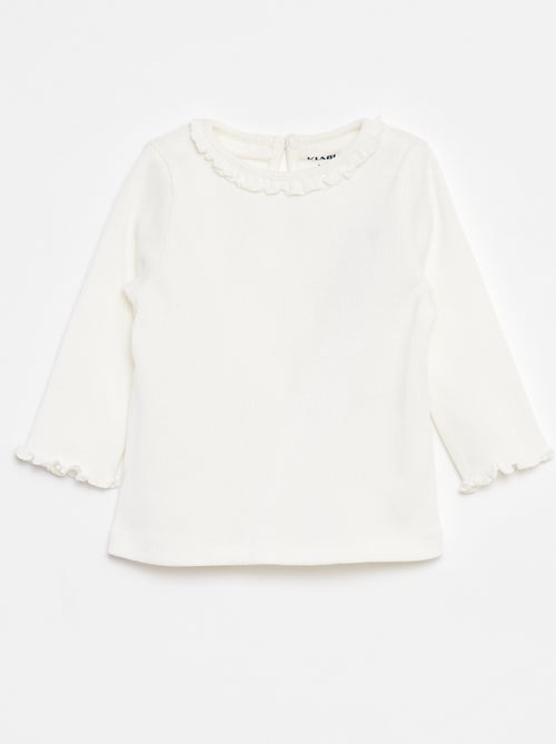T-shirt a coste a maniche lunghe - Kiabi