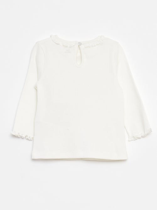 T-shirt a coste a maniche lunghe - Kiabi