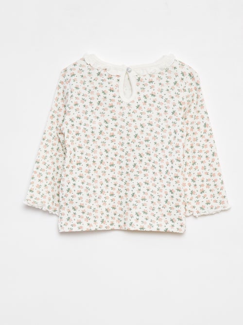 T-shirt a coste a maniche lunghe - Kiabi