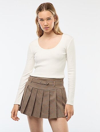 T-shirt a coste a maniche lunghe