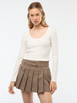 T-shirt a coste a maniche lunghe