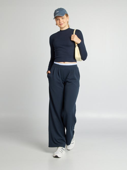 T-shirt a coste a maniche lunghe - Kiabi