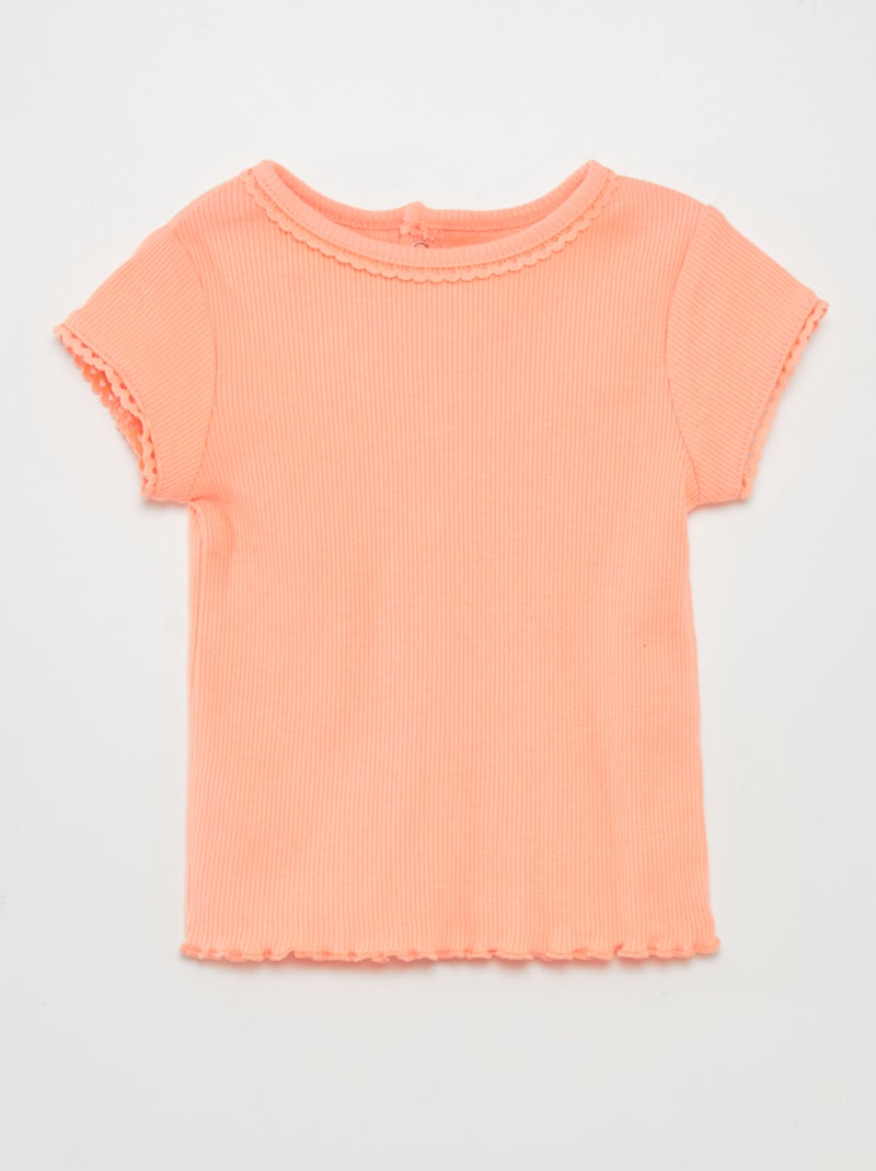 T-shirt a coste ARANCIONE - Kiabi
