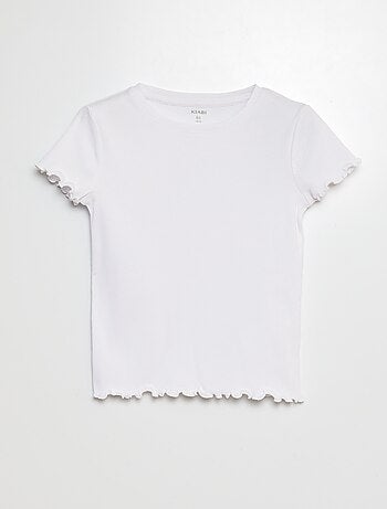 T-shirt a coste bordi ondulati
