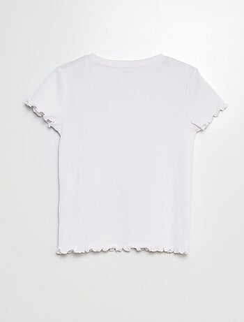 T-shirt a coste bordi ondulati
