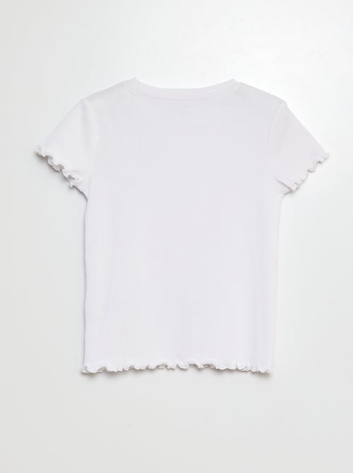 T-shirt a coste bordi ondulati - Kiabi