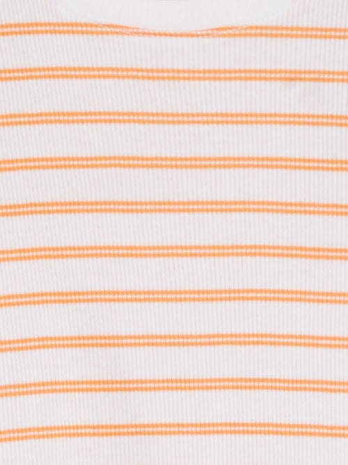 T-shirt a coste bordi ondulati e motivi - Kiabi